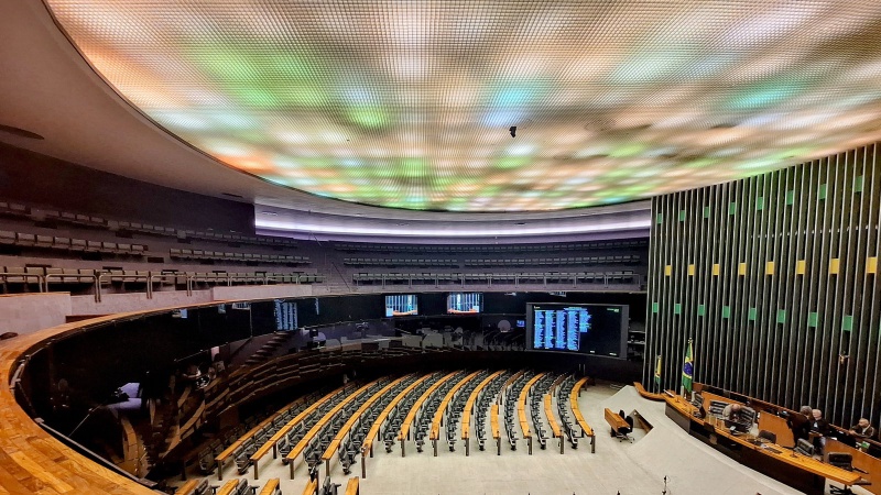 Plenary chamber of the Chamber of Deputies of the National Congress of Brazil in Brasília. Photo: Boaventuravinicius / Wikimedia Commons (CC BY-SA 4.0)