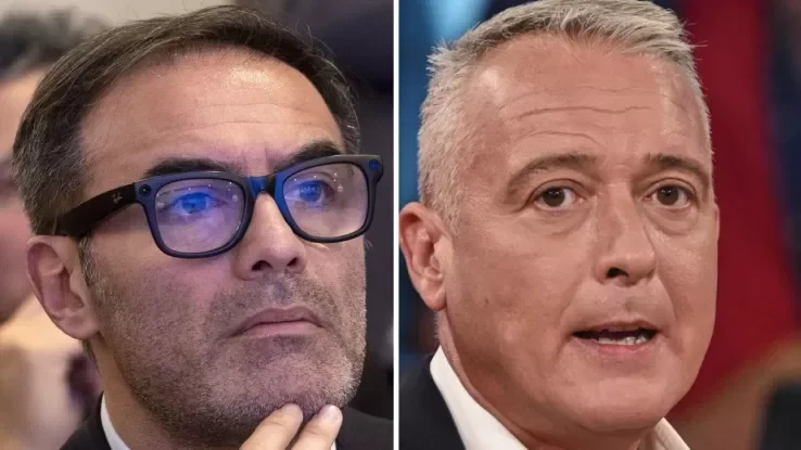 Futuro Nazionale MP Rossano Sasso (left) and Rai 2 television host Pierluigi Diaco (right). Photo: ANSA / Virgilio Notizie