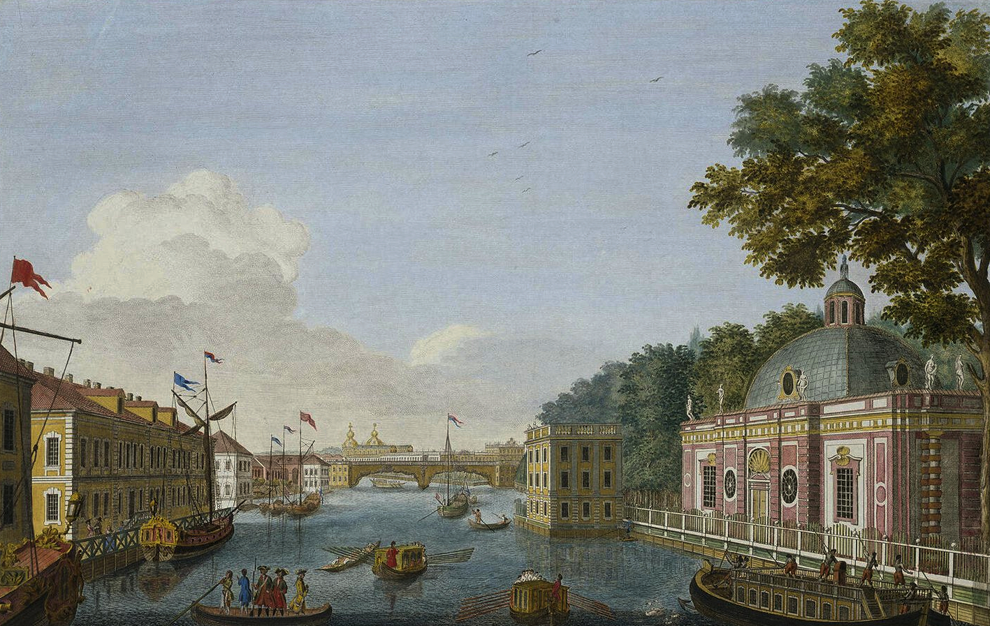 Михаил Иванович Махајев, „Поглед на Фонтанку“, 1753