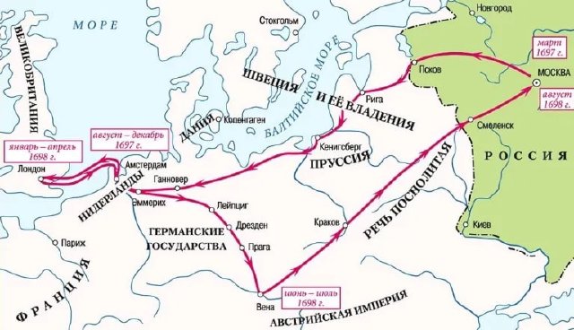 Mapa das viagens de Pedro I