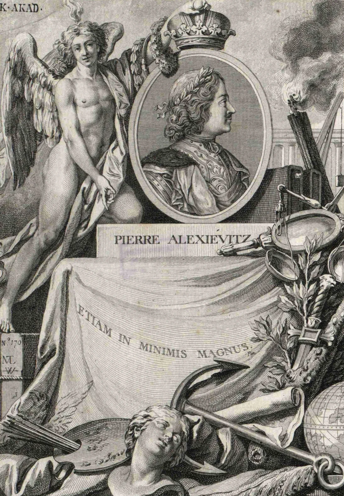 Profile Portrait of Peter the Great (Engraving)
