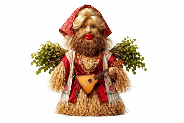 Mujik-Maslenitsa: una figura de Maslenitsa representada por un hombre vestido de mujer