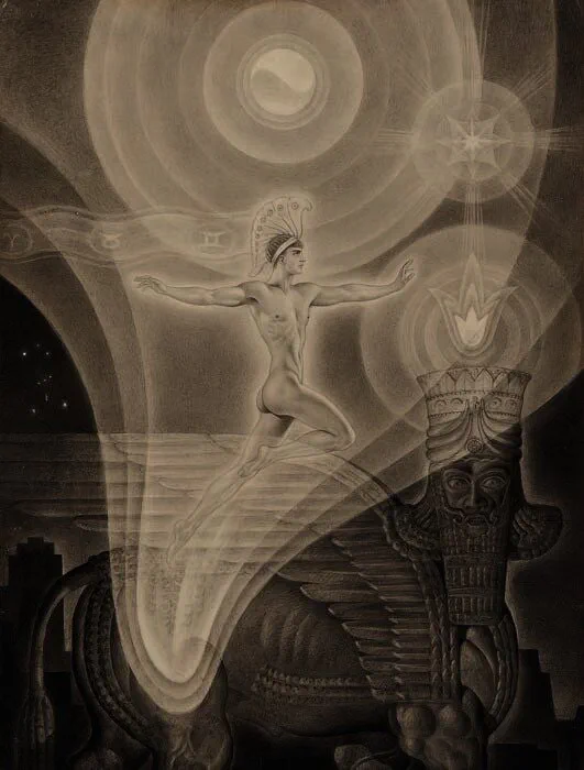 Andrej Awinoff. Illustration für „Der Untergang von Atlantis“