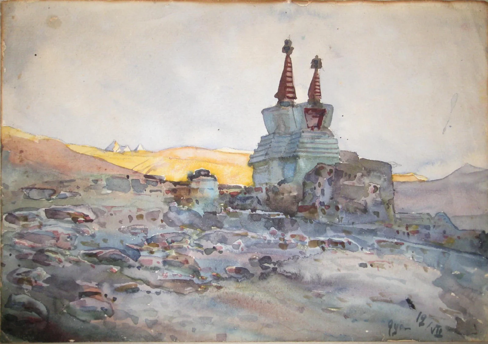 Андрей Авинов. «Тибет: Монастырь в горах». 1912 год