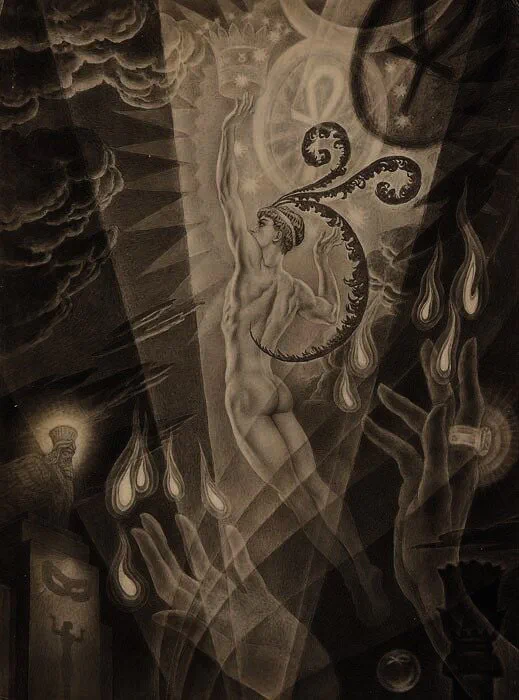 Andrej Awinoff. Illustration für „Der Untergang von Atlantis“