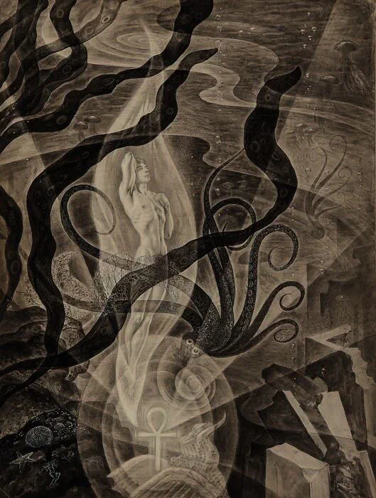 Andrej Awinoff. Illustration für „Der Untergang von Atlantis“