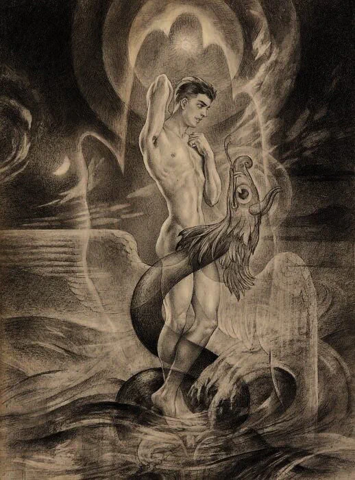 Andrej Awinoff. Illustration für „Der Untergang von Atlantis“