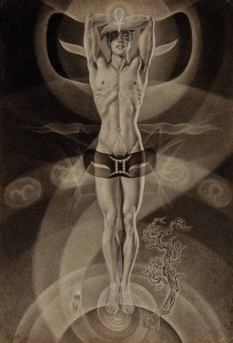 Andréi Avinoff. Ilustración para La caída de la Atlántida