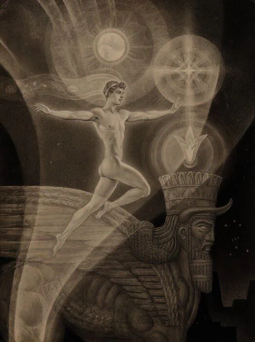 Andrej Awinoff. Illustration für „Der Untergang von Atlantis“