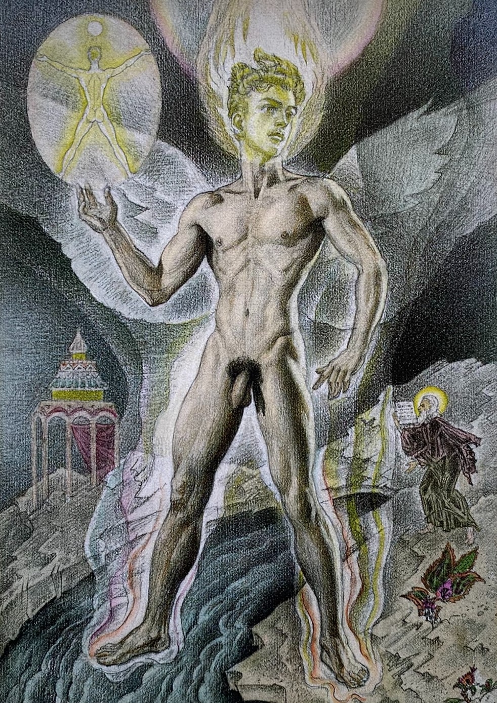 Andréi Avinoff. «Hombre desnudo como ángel del Apocalipsis». Década de 1940