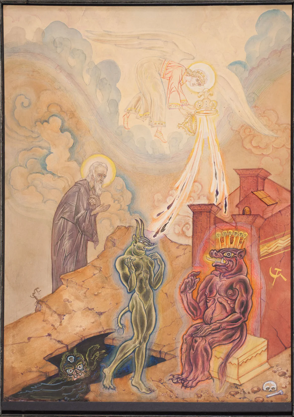 Andrej Awinoff. „Ikone, antikommunistische Thematik“. Um 1940