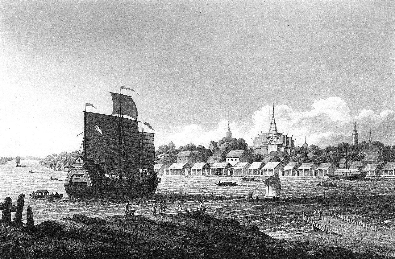 Veduta di Bangkok, John Heaviside Clark, 1828